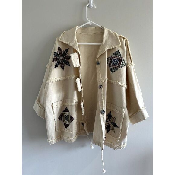 Unbranded Patchwork Jacket Canvas Artsy Aztec No Sizing Read Description - Picture 1 of 8